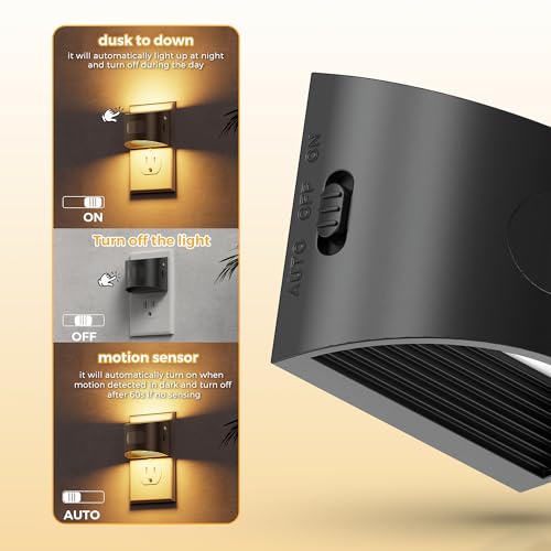 Image of L LOHAS LED Motion Sensor Night Light, Night Lights Plug into Wall with with Motion Sensor & Dusk to Dawn Sensor, Motion Activated LED Night Light, 3000K Soft White, 4 Pack