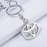QZS Toyota 3D Chrome Metal Key Chain Toyota Key Ring, Best for Gifts