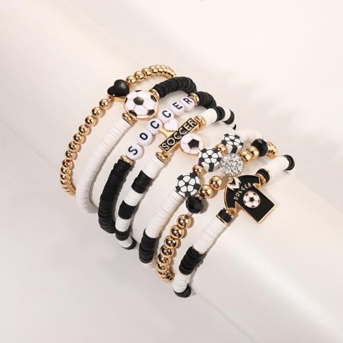 BVGA Game Day Bracelets for Women Stackable Baseball Basketball Football Soccer Beaded Bracelets Game Day Outfits Jewelry Accessories Sports Party Favors Gifts2