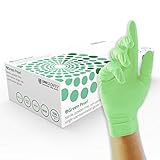 UNIGLOVES Pearl Nitrile Handschuhe, Grün, Größe M (Packung mit 100 Stück)