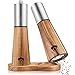 Pirnal® Premium Gewürzmühlen Set Holz | Pfeffer und Salzmühle inkl. Untersetzer | Salz und Pfeffermühle (19cm) aus edlem Akazienholz | Salz und Pfeffermühle Holz Geschenk