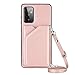 Produktbild Lanyard Brieftasche Kreditkartenetui Handyhülle für Samsung Galaxy A72 5G (Roségold)