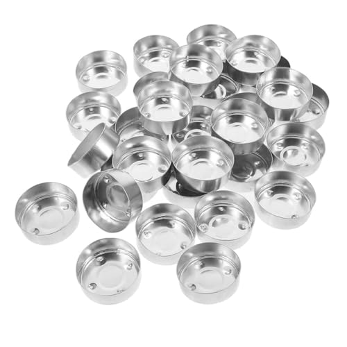 Hemobllo 150pcs Empty Aluminum Candle Tins Reusable Metal Containers for Tea Candle Holders for Weddings Celebrations and Home Decor - Lightweight Design