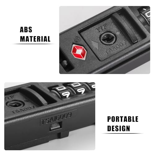 2 PCS TSA Certified Embedded T-S-A 007 Zipper Luggage Locks, Suitable for PC, ABS, PP Rigid Zipper Luggage Case Password Lock Replacement, with 2PCS Spare T-S-A 007 Key4