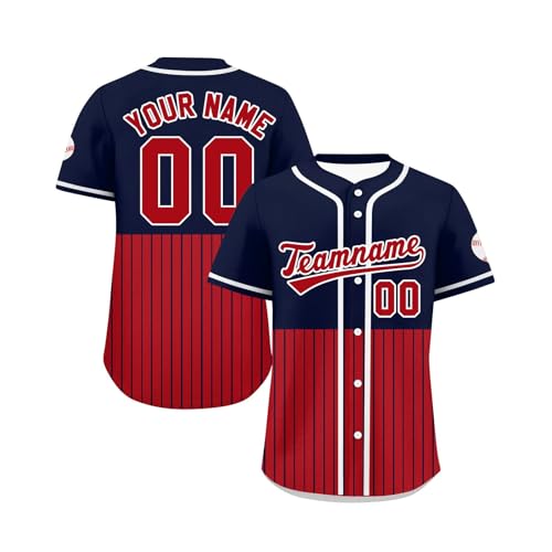KONG JIMFAN Personalisiertes American Baseball Trikot,Individuell Bedruckt Namen Nummer & Logo,Football Kostüm Kinder/Erwachsene Unisex Sporttrikot Sportliche Kleidung Tshirt Oversize Herren(24)