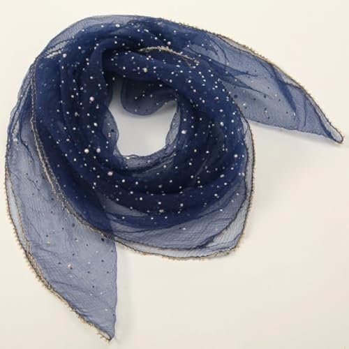 Women's Glitter Decor Head Scarf, Rhinestone Head Scarf 31.5 Inch, Glitter Heads Scarfs, Fashionable and Versatile3