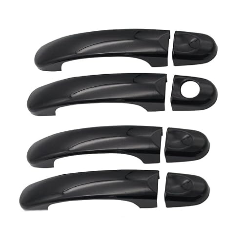 QWQTHGS Car Exterior Door Handle Cap for VW T5 T6 Transporter Caddy 2003~2015 Accessories Chrome Bright Black Car Door Handle Decoration Cover Trim Set