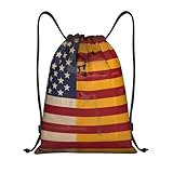 Bandera De España Y Estados Unidos Mujer Hombre Mochila Con Cordón Impermeable Bolsa De Deporte Con Cordón Mochila De Cuerdas Para Senderismo Voleibol Acampada