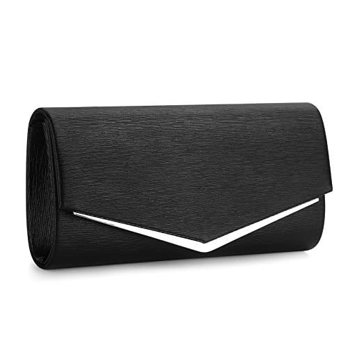 BAIGIO Clutch elegante avondtas voor dames, vintage clutch tas, zwarte