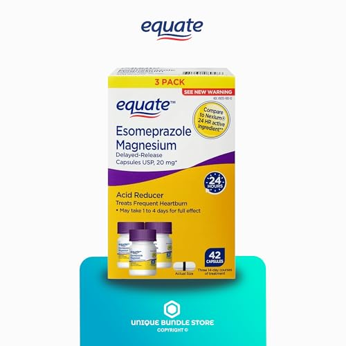 Equate Esomeprazole Magnesium 20mg, 42 Count Capsules, Acid Reducer Delayed-Release + 7 Day Pill Organizer Included (Pack of 1) - Thumbnail 5