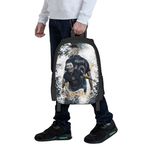 Image of #10 Mbappe #7 Adult Simplicity Backpacks Bag Laptop Bag Bookbag Backpack 16.5 Inch For Daily