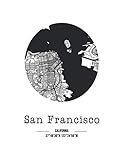 mapa usa los angeles san francisco  San Francisco: Graph Paper Notebook With City Map of San Francisco For Fans of the City to Write in  Can Be Used As Log Book Journal  8.5 x 11 Large Size  Souvenir Gift Present