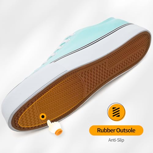 Image of ZGR Womens White Tennis Shoes for Women,Low Tops Lace up Canvas Sneakers
