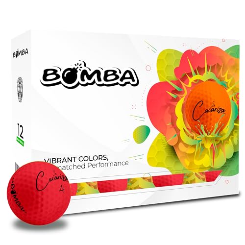 LA CACARIZA Bomba Golf Balls | Pack of 12 Vibrant Colors | Unmatched Performance? (Red)