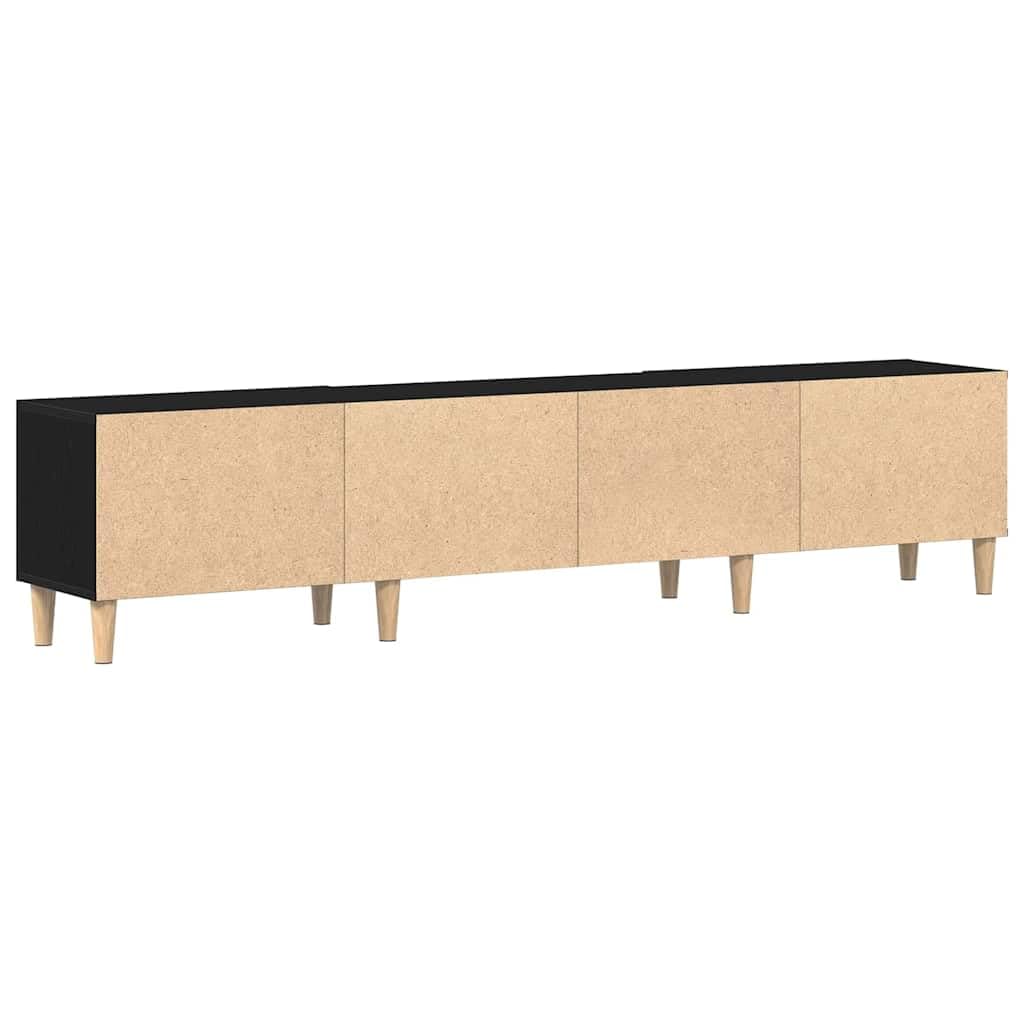 vidaXL Gabinete de TV Roble Negro 180 x 31,5 x 40 cm, Mueble Moderno para TV Rectangular, Consola Multimedia, Estante de almacenaje, Decorativo para tu hogar