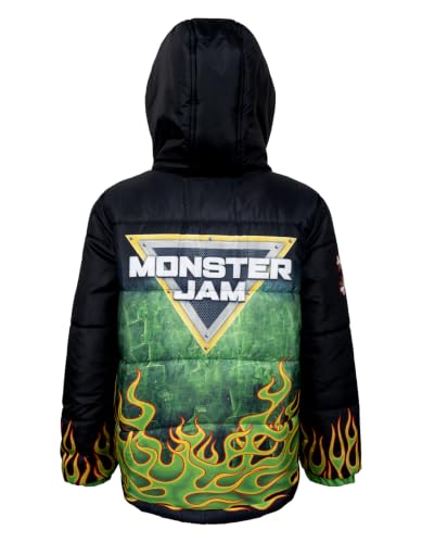 Image of Monster Jam Boys' Hooded Puffer Jacket Toddler to Big Kid
