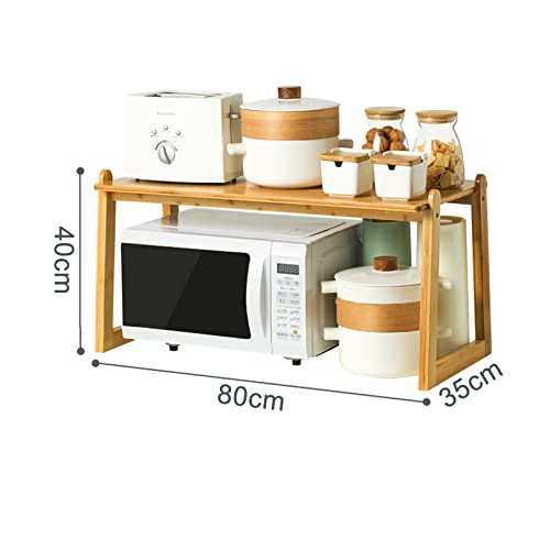 Support de rangement pour micro-ondes et petit four électrique en bambou - 8