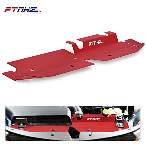 PTNHZ Aluminum Radiator Cooling Plate Panel Cover Shroud Relacement For 08-14 Subaru Impreza WRX and STI(Red)