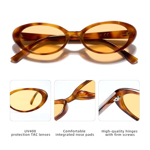 Cyxus Oval Sunglasses for Women, UV Protection Sunglasses Womens Trendy Anti-Glare Glasses Lightweight Frame4