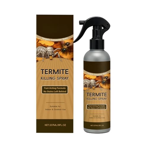 Spray asesino de termitas – Espuma de acción rápida para termitas destructoras de madera y hormigas carpinteras, tratamiento profesional de control de plagas de 8 onzas con protección duradera (1