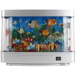 Lamparas De Sal Falsas Milageto Lámparas decorativas de acuario falso, Lámpara decorativa de acuario de peces, luz nocturna, decoración de habitación para sala de estar, Halloween,