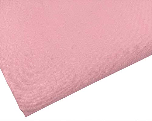 Tessuto in policotone rosa cipria tinta unita - larghezza 45 pollici / 112 cm (Rosa cipria, 3 METRI)