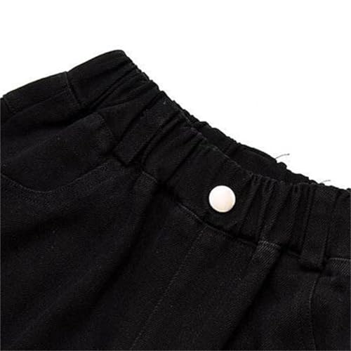 Girls Bow Baggy Jeans Cute Print Wide Leg High Elastic Waist Denim Pants Kids Fall Straight Leg 𝐕intage Trousers4