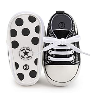 KIDSUN Unisex Baby Boys Girls High Top Sneaker Soft Anti-Slip Sole Newborn Infant First Walkers Canvas Denim Shoes