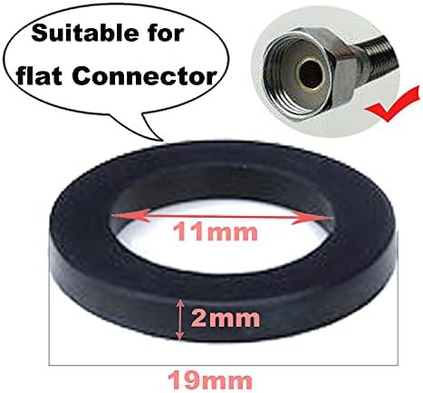 QISF Shower Hose Washers,10 Pack Shower Head Washers Rubber Washers Seals,1/2 Inch Hose Washer Seal for Shower Head and Hose(Black)
