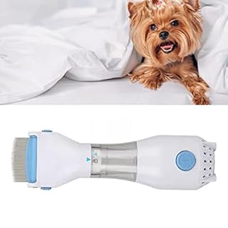 Saluaqui Electric Lice Removal Device, Stainless Steel Electric Head Lice Comb for Hair Clean, Electric Lice Comb, Vacuum Comb, Lice Treatment Tool, Lice Shampoo, Blue White, US Plug