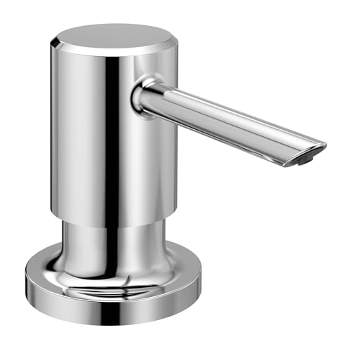 Moen Modern Deck-Mount Kitchen Soap & Lotion Dispenser Top-Fill 18-oz Refillable Bottle Chrome 3949