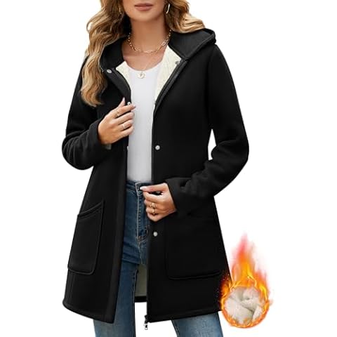 Vancavoo Women's Long Fleece Zip Hoodie Cover