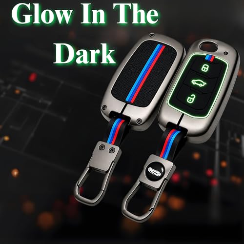 Image of Car Key Cover Compatible with Mahindra Scorpio N / Scorpio S11 / Scorpio Classic / Thar Roxx / XUV700 / XUV 3XO / Bolero Smart Flip Key | Premium Metal Silicone Flip Key Protector Case