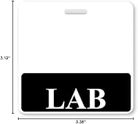 Vista 8 de LAB Badge Buddy Insignia horizontal resistente para trabajadores de laboratorio Tarjetas a prueba de derrames y rasgaduras 2 caras impresas