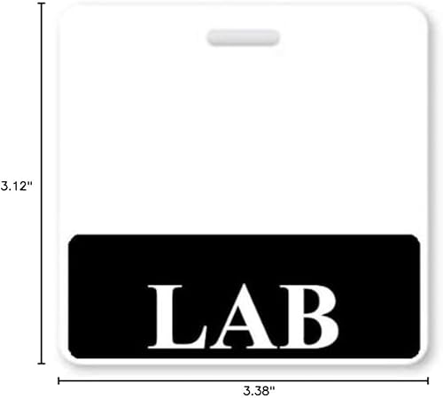 Miniatura 8 de LAB Badge Buddy Insignia horizontal resistente para trabajadores de laboratorio Tarjetas a prueba de derrames y rasgaduras 2 caras impresas en