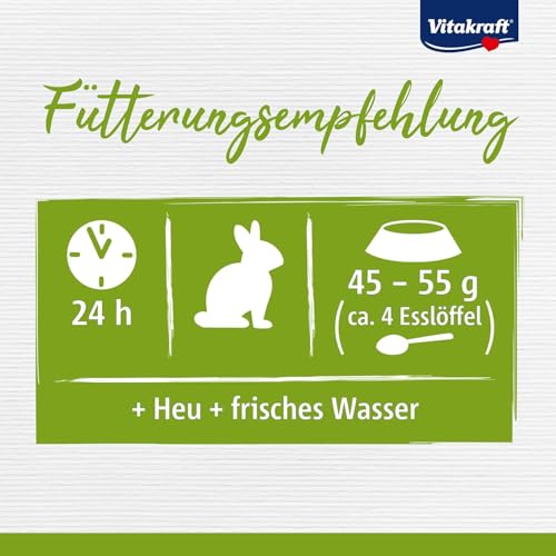 Vitakraft Menu Vital, Zwergkaninchen Futter, mit Luzerne, mit Apfel, mit Kürbis, angereichert mit Kräutern, ohne Zusatz von Zucker (1x 3kg)