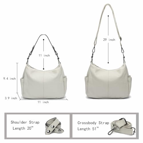 Image of Genuine Leather Purses for Women Hobo Crossbody Bags Casual Work Shoulder Bag with Adjustable Strap