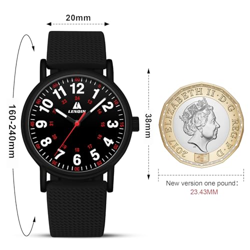 Mens Watches Ladies Watches Nurse Watch for Medical Professionals, Students Women Men Waterproof Analog Quartz Watches - 24 Hour Military Time Luminouse Easy Read Dial with Second Hand - Image 7