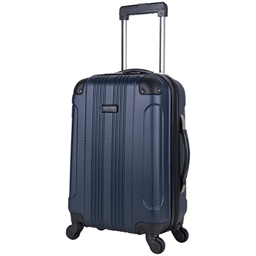 KENNETH COLE REACTION Out Of Bounds Luggage Collection Lightweight Durable Hardside 4-Wheel Spinner Travel Suitcase Bags, Navy, 20-Inch Carry On