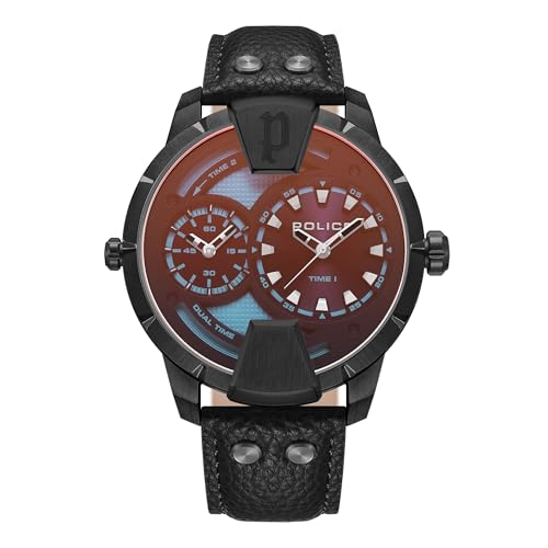 Montre Police HUNTLEY PEWJA0022001 bracelet en cuir noir pour homme