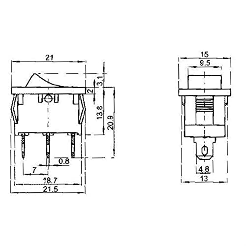 Interrupteur à bascule 3 positions pour rénovation auto et modélisme AHLOKI 5 pièces - 6