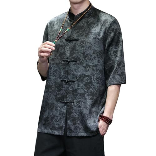 Chemise en soie glacée homme style chinois chic et fluide