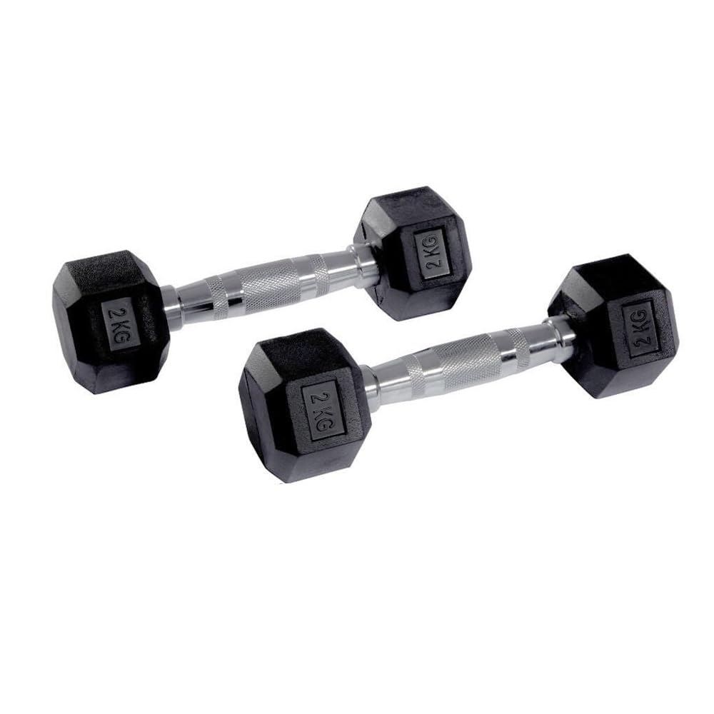 Equipped Gym 2kg Hex Dumbbells | Rubber-Coated Weights | Steel Handles โ image 1