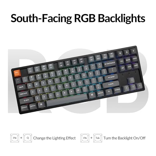 Image of Keychron K8 Max TKL Wireless Mechanical Keyboard, QMK 2.4 GHz /Bluetooth 5.1 /Wired with Aluminum Frame, RGB Backlit Hot-Swappable Programmable Keychron Super Red Switch for Mac Windows Linux