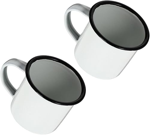 Miniatura 6 de Sosoport 2 sets de esmalte de estilo retro tazas de esmalte coloridas tazas de fiesta de té 2 unids*2