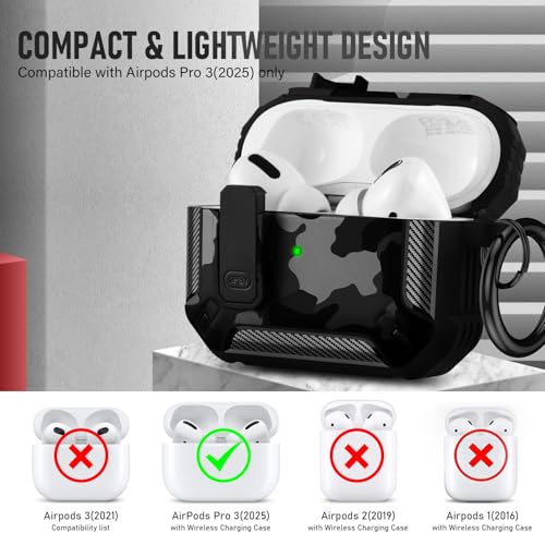 Image of Compatible with Airpods Pro 3 Case(2025),for Airpods Pro 3rd Generation Cases Cover with Keychain Cleaner Kit Soft Silicone Shockproof Cover for Women Men