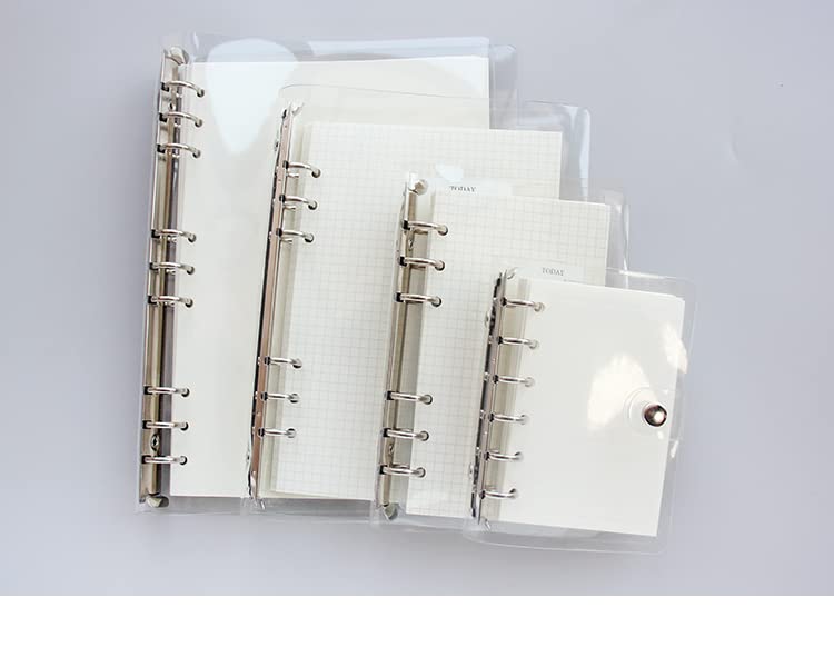 Amazon.co.jp: 6穴 A5/A6/A7 システム手帳 バインダー a7 透明 ボダン