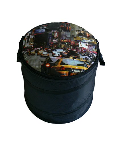 New York Yellow Cab Panier à linge avec fermeture éclair Noir Cover