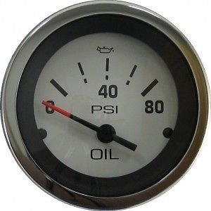 Marpac New Marine Boat Oil Pressure Gauge White Stainless Bezel 7-1990