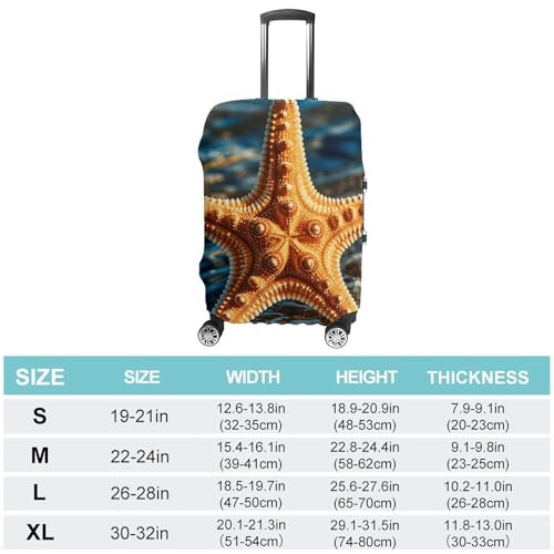Travel Luggage Cover Elastic Suitcase Protector Anti-Scratch Washable Beautiful Starfish Luggage Sleeve Tsa Approved Carry on Covers Baggage Cover Fits 18-32 Inch Luggages2